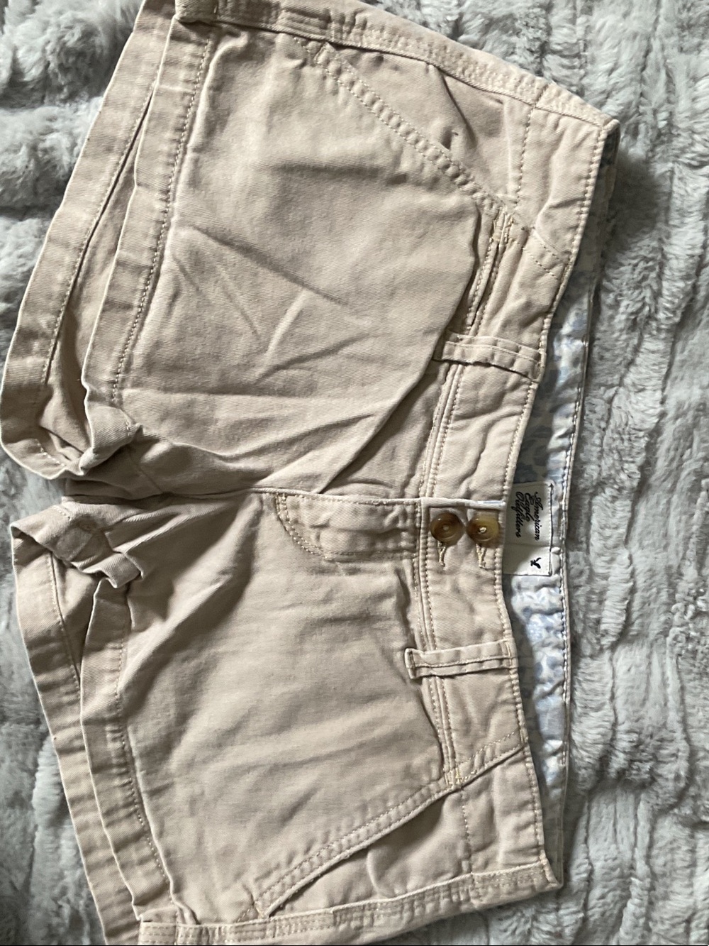 Beige Women's Cotton Shorts